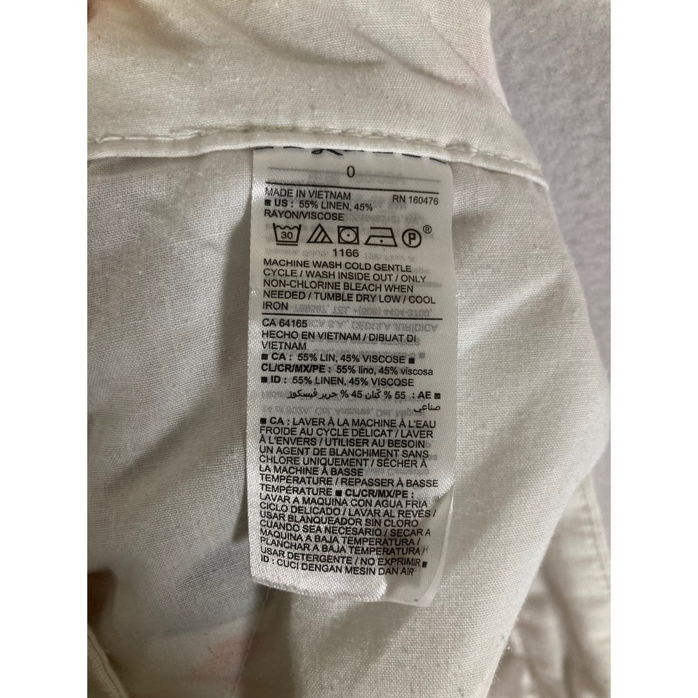Tropical Floral Old Navy Women 0 White Linen Blend Mid-Rise Everyday Shorts - Picture 7 of 9
